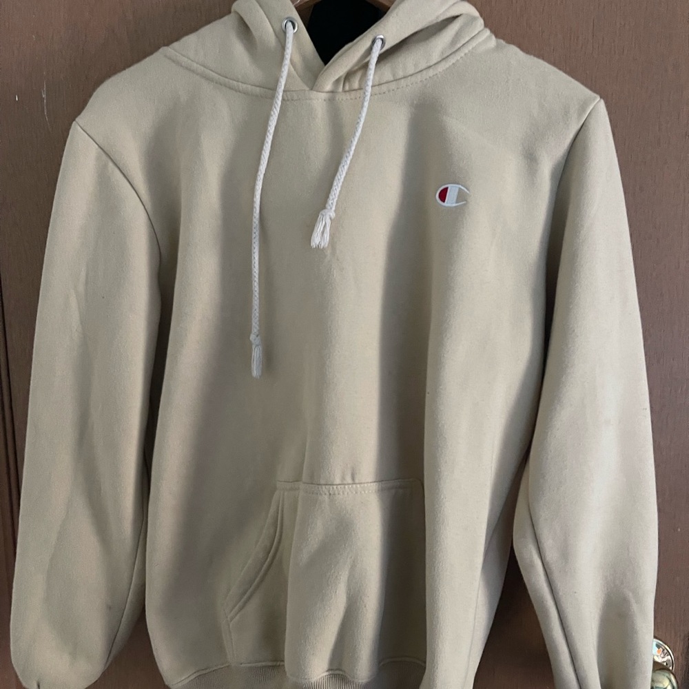 Cream champion hoodie